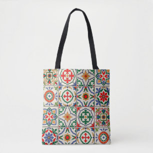 Tote Bag Carrelage marocain : Motif coloré sans couture.
