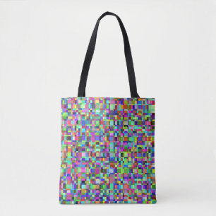Tote Bag Carrés Abstraits Formes Motif multicolore