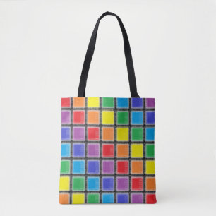 Tote Bag Carrés arc-en-ciel