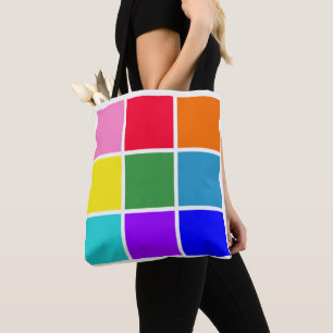 Tote Bag Carrés arc-en-ciel