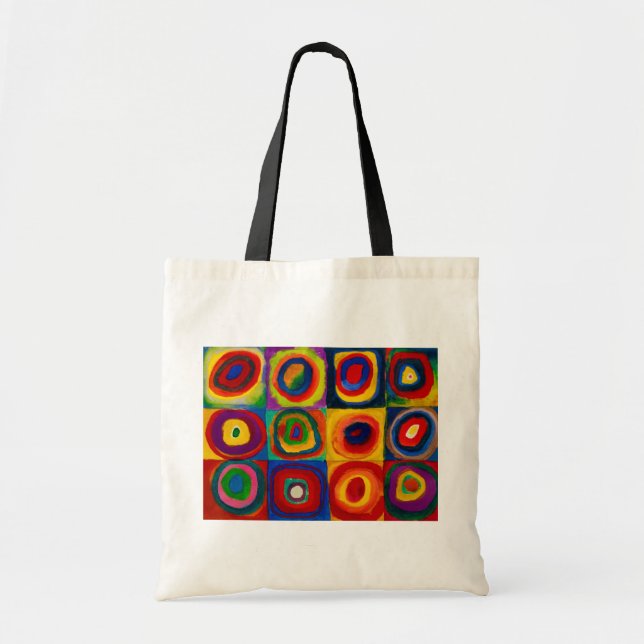 Tote Bag Carrés avec cercles, Abstraits, Wassily Kandinsky (Devant)