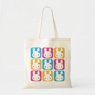 Tote Bag Carrés de Kawaii Bunny