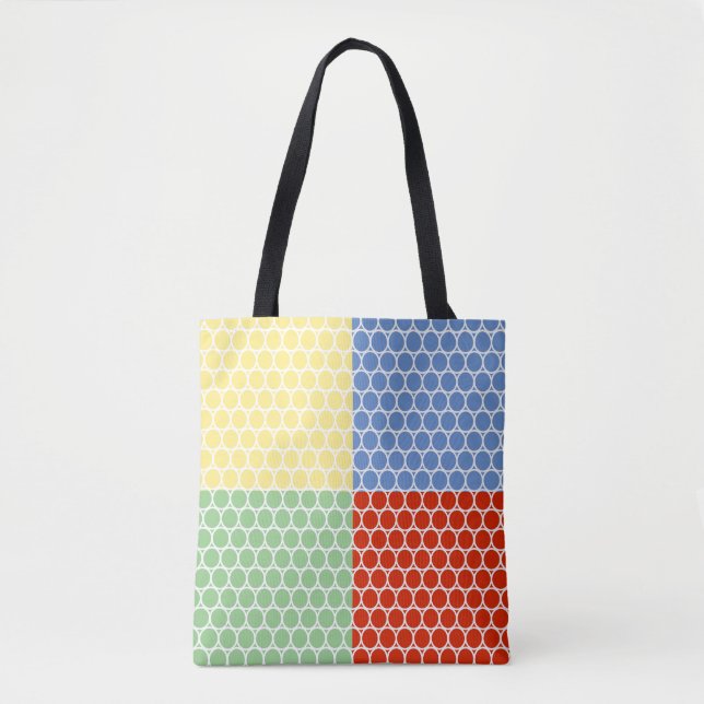 Tote Bag Carrés modernes multicolores (Devant)