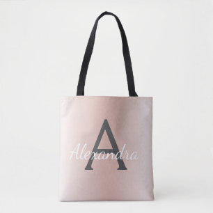 Tote Bag Cartable élégant métallique de monogramme d'or de