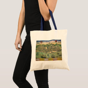 Tote Bag Carte antique de Lisbonne, Portugal par Braun/Hoge
