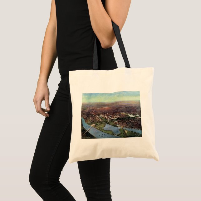 Tote Bag Carte antique de Washington DC et de la rivière Po (Devant (produit))