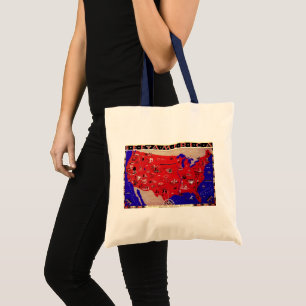 Tote Bag Carte antique vintage des États-Unis d'Amérique, U