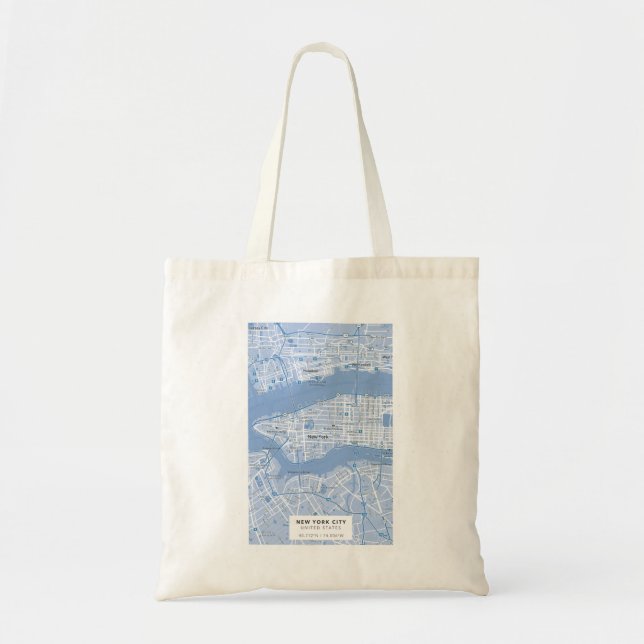 Tote Bag Carte bleue de New York (Devant)