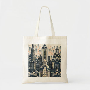 Tote Bag Carte d'anniversaire jalon avec vue sur la ville