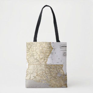 Tote Bag Carte d'atlas de la Louisiane