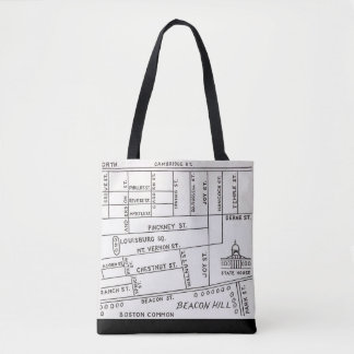 Tote Bag Carte de Beacon Hill à Boston 