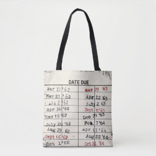 Tote Bag Carte de bibliothèque rétro