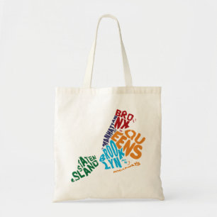 Tote Bag Carte de Calligram de villes de New York City 5