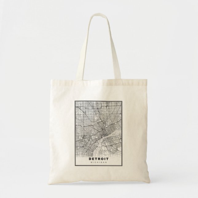 Tote Bag Carte de Détroit (Devant)