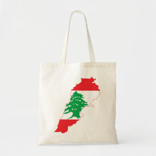 Tote Bag Carte de drapeau du Liban