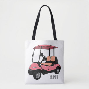 Tote Bag Carte de golf / dessin animé en voiturette de golf