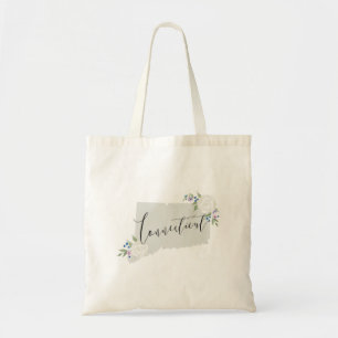 Tote Bag Carte de la flore du Connecticut vert