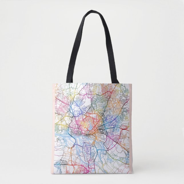 Tote Bag Carte de la ville de Hambourg Allemagne (Devant)