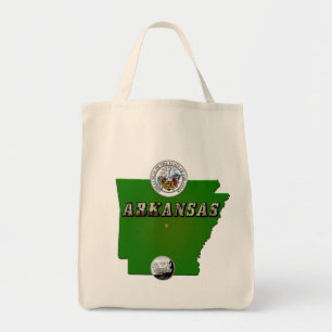 Tote Bag Carte de l'Arkansas, sceau et quartier des Faux