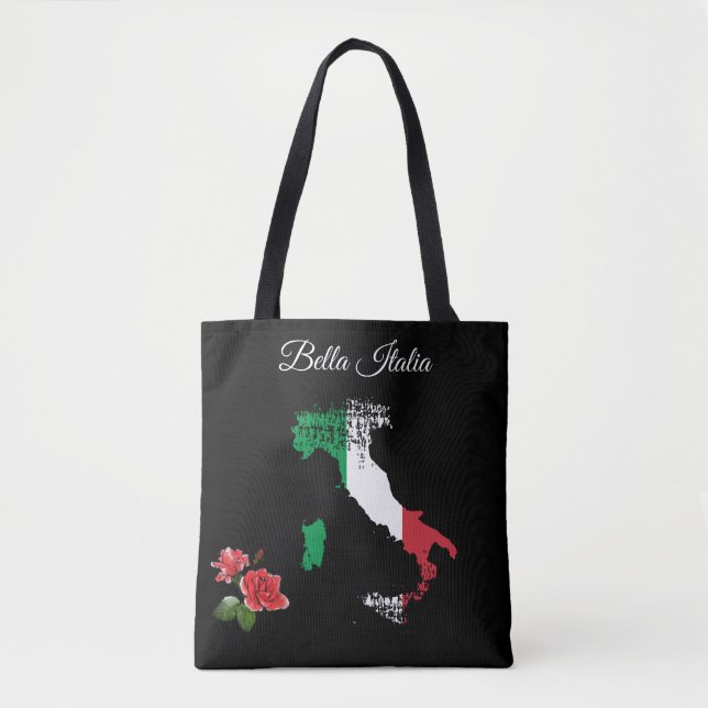 Tote Bag *~* Carte de l'Italie Bella Italia Langue Italienn (Devant)