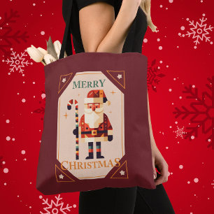 Tote Bag Carte de Noël du Père Noël avec Sucre de canne