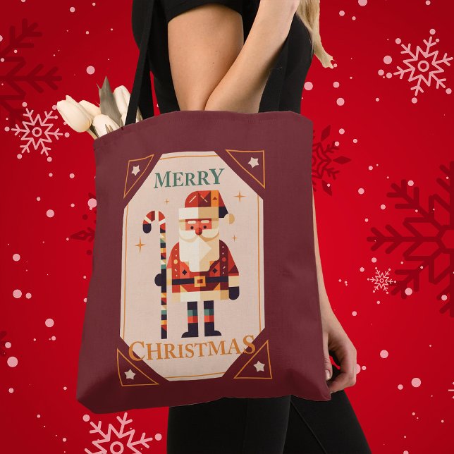 Tote Bag Carte de Noël du Père Noël avec Sucre de canne (Créateur téléchargé)