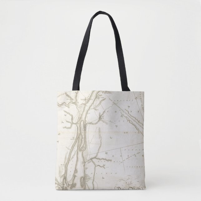 Tote Bag Carte de Rivière Détroit (Devant)