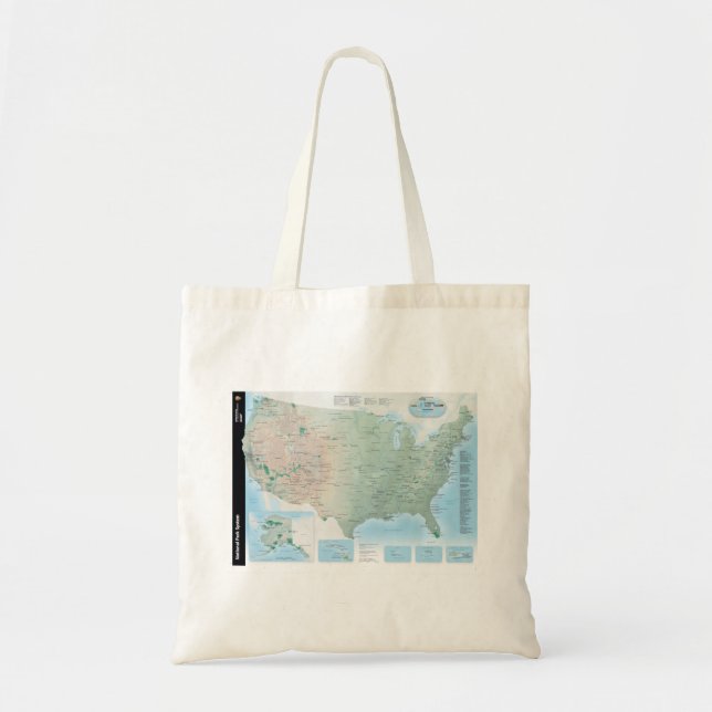 Tote Bag Carte de système de National Park Service (Devant)