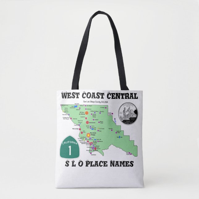 Tote Bag Carte des noms de lieux SLO avec des traductions e (Devant)