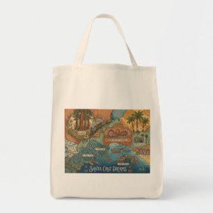Tote Bag Carte des rêves de Santa Cruz Californie – Côte vi
