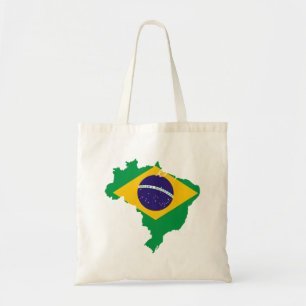 Tote Bag carte du drapeau brésilien