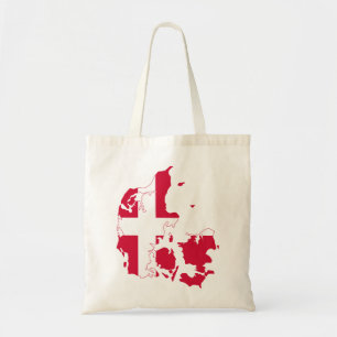 Tote Bag Carte du drapeau du Danemark