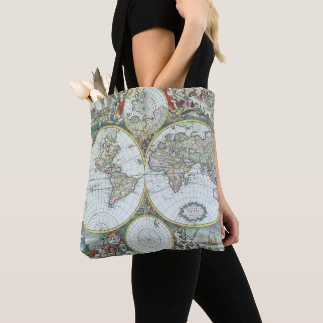 Tote Bag Carte du monde antique du 17ème siècle, Frederick  (De près)