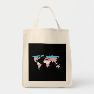 Tote Bag Carte du monde de la fierté transgenre