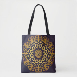 Tote Bag Carte Invitation vintage avec motif Mandala. Déco