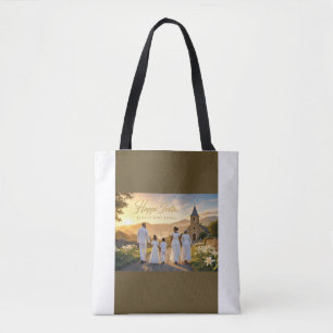 Tote Bag Carte Joyeuse de Pâques   Il est ressuscité