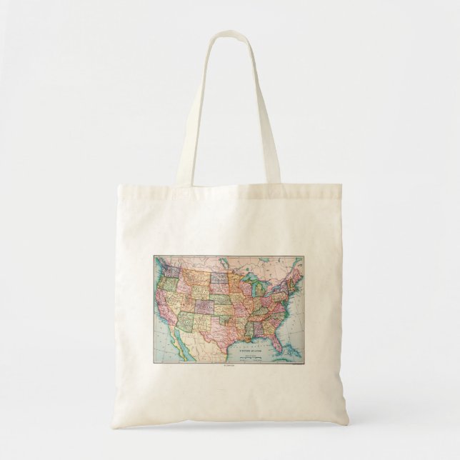 Tote Bag Carte : Les Etats-Unis, 1905 (Devant)