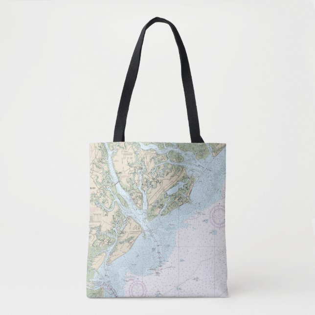 Tote Bag Carte marine du détroit de Sainte-Hélène à la rivi (Devant)