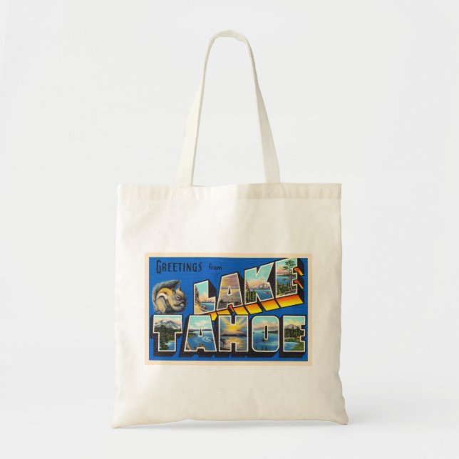 Tote Bag Carte postale aux grandes lettres CA du lac Tahoe  (Devant)