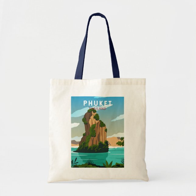Tote Bag Carte postale Phuket Thailand Retro (Devant)