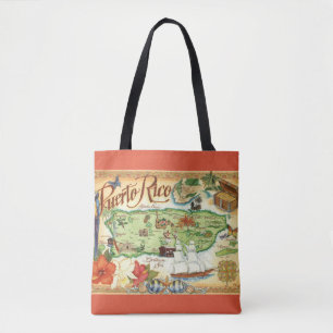 Tote Bag Carte postale Porto Rico Shoulder Fourre-tout