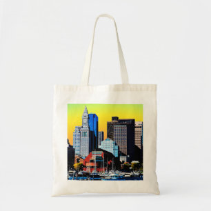 Tote Bag Carte Poster Custom House Boston USA