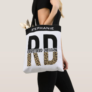 Tote Bag Carte RD enregistré diététiste Cheetah Imprimer
