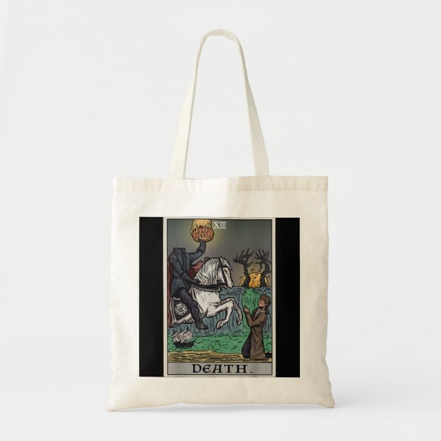 Tote Bag Carte Tarot Mort Halloween Horseman sans tête Hall (Devant)