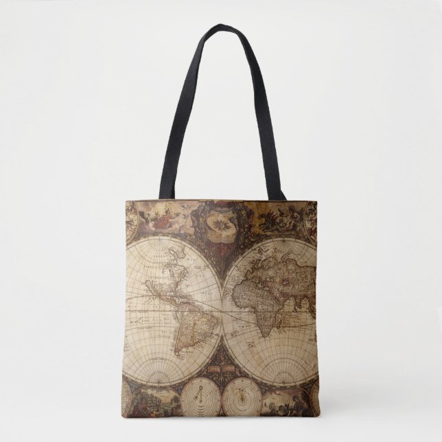 Tote Bag Carte vintage (Devant)
