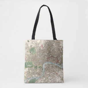 Tote Bag Carte Vintage de Londres Angleterre (1853)