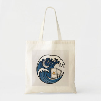 Tote Bag Cartes de tarot de vague et de lune
