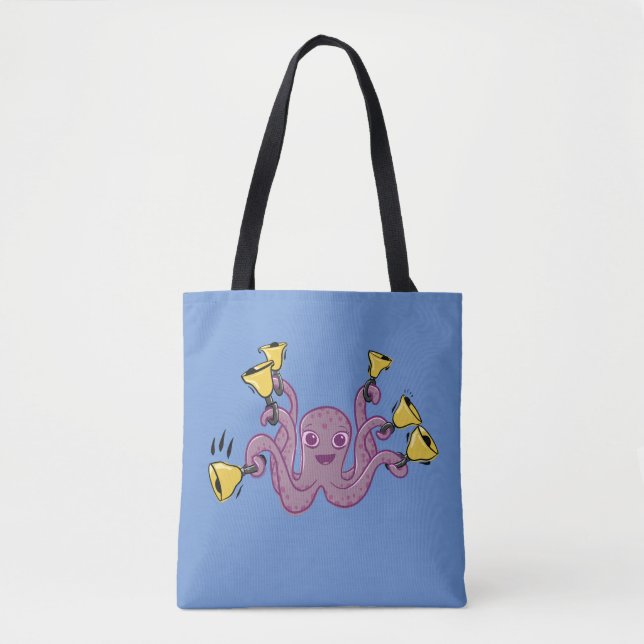 Tote Bag Cartographie de cloches à main à anneau de pieuvre (Devant)