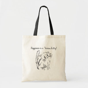 Tote Bag Carton de Cute Kitty   Le bonheur est un Kitty cha