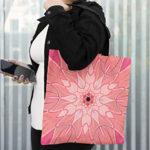 Tote Bag Carton Mandala Flower Pink